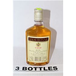 3 BOTTLES OF D'EAUBONNE V.S.O.P BRANDY