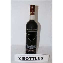 2 BOTTLES OF THREE OLIVES TRIPLE SHOT ESPRESSO
