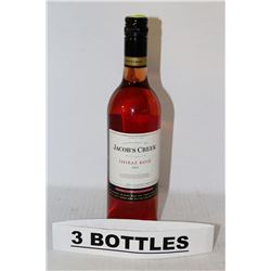 THREE 750ML BOTTLES OF JACOB'S CREEK SHIRAZ ROSE