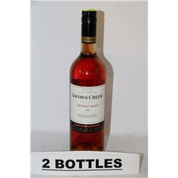 TWO 750ML BOTTLES OF JACOB'S CREEK SHIRAZ ROSE