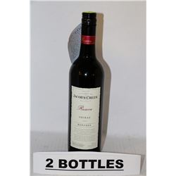 TWO 750ML BOTTLES OF JACOB'S CREEK RESERVE SHIRAZ