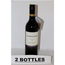 TWO 750ML BOTTLES OF JACOB'S CREEK SHIRAZ 2011