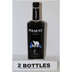 TWO 750ML BOTTLES OF POLAR ICE VODKA 40%ALC./VOL.