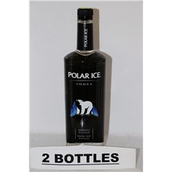 TWO 750ML BOTTLES OF POLAR ICE VODKA 40%ALC./VOL.