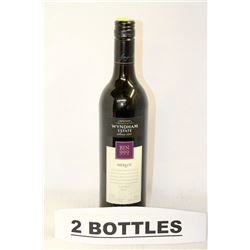 TWO 750ML BOTTLES OF WYNDHAM BIN 999 2012 MERLOT