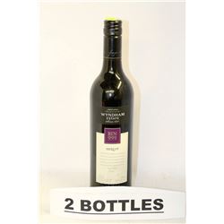 TWO 750ML BOTTLES OF WYNDHAM BIN 999 2012 MERLOT