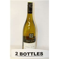 TWO 750ML BOTTLES OF GRAY MONK 2013 PINOT BLANC