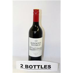 TWO 750ML BOTTLES OF RAWSON'S RETREAT MERLOT 2013