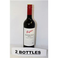 TWO 750ML BOTTLES OF KOONUNGA HILL SHIRAZ CABERNET