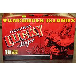 CASE OF 15 CANS OF ORIGINAL LUCKY LAGER