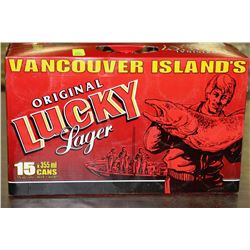 CASE OF 15 CANS OF ORIGINAL LUCKY LAGER