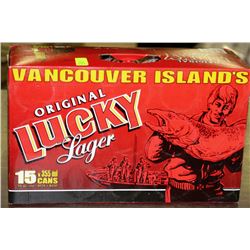 CASE OF 15 CANS OF ORIGINAL LUCKY LAGER