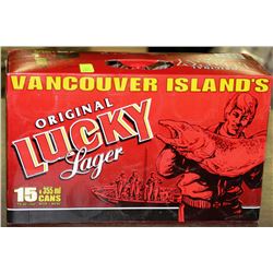 CASE OF 15 CANS OF ORIGINAL LUCKY LAGER