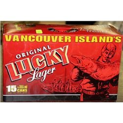 CASE OF 15 CANS OF ORIGINAL LUCKY LAGER
