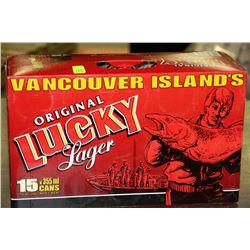 CASE OF 15 CANS OF ORIGINAL LUCKY LAGER