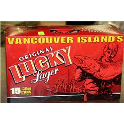 CASE OF 15 CANS OF ORIGINAL LUCKY LAGER