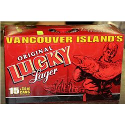 CASE OF 15 CANS OF ORIGINAL LUCKY LAGER