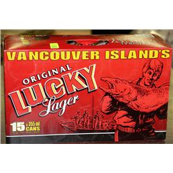 CASE OF 15 CANS OF ORIGINAL LUCKY LAGER