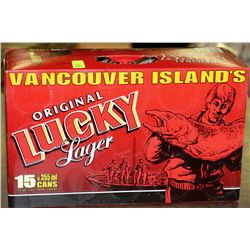 CASE OF 15 CANS OF ORIGINAL LUCKY LAGER