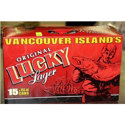 CASE OF 15 CANS OF ORIGINAL LUCKY LAGER