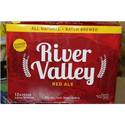 CASE OF 12 CANS OF RIVER VALLEY RED ALE