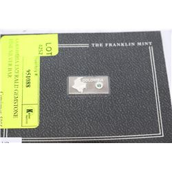COLOMBIA EMERALD GEMSTONE FINE SILVER BAR