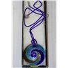 Image 1 : MURANO GLASS ROUND PENDANT ON SILK CORD