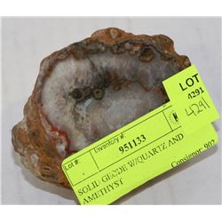 SOLID GEODE W/QUARTZ AND AMETHYST