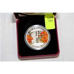 2014 FINE SILVER COLOURED AUTUMN FALLS, $20 PROOF