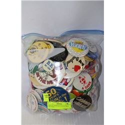 BAG OF ASSORTED COLLECTIBLE BUTTONS