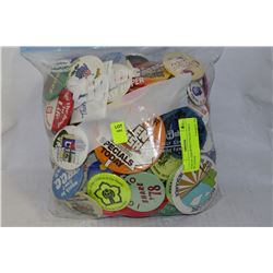BAG OF ASSORTED COLLECTIBLE BUTTONS