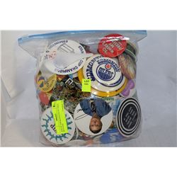 BAG OF ASSORTED COLLECTIBLE BUTTONS
