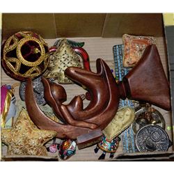 BOX OF MISC TRINKETS MADE IN INDIA