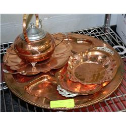 COPPER TEA POT SET