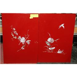 PAIR OF JAPANESE SHELL ART