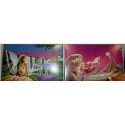 PAIR OF LARGE UNICORN SUBJECT PICTURES