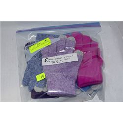 5 PACK OF LADIES SMARTPHONE TEXTING GLOVES