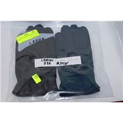 2 PACK OF LADIES LEATHER GLOVES - SIZE L