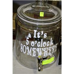 2 GALLON DRINK DISPENSER -IT'S 5 O'CLOCK SOMEWHERE