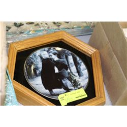 "SEALED WITH A KISS" FRAMED COLLECTORS PLATE