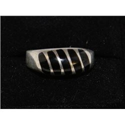 STERLING SILVER BLACK ONYX RING