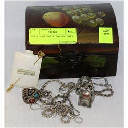JEWELLERY BOX WITH CONTENTS