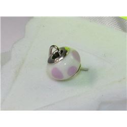 STERLING SILVER PINK POLKA DOT PENDANT