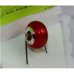 STERLING SILVER METALLIC RED PENDANT