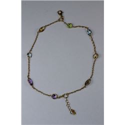 STERLING SILVER MULTI-GEMSTONE BRACELET