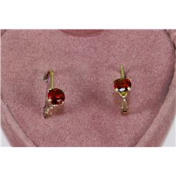 STERLING SILVER GARNET EARRINGS