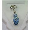 Image 1 : STERLING SILVER BLUE CRYSTAL FLIP FLOP PENDANT