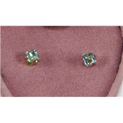 10KT GOLD BLUE TOPAZ EARRINGS