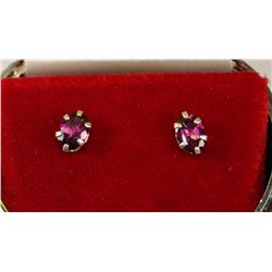 STERLING SILVER GARNET EARRINGS
