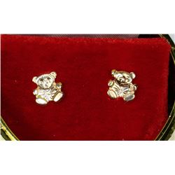 14KT GOLD BABY PANDA EARRINGS (0.30g)